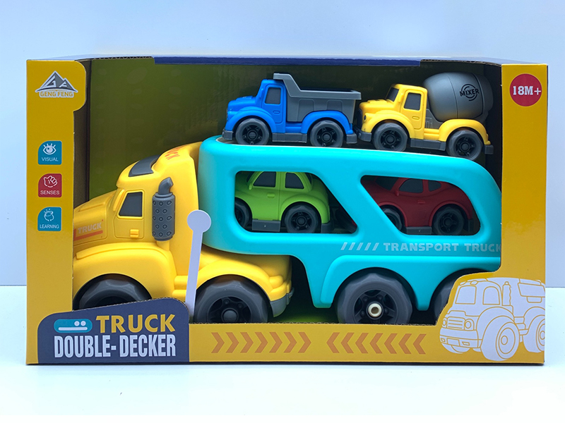 Slide Head Transport Vehicle With Light And Sound+4PCS Slide Vehicle