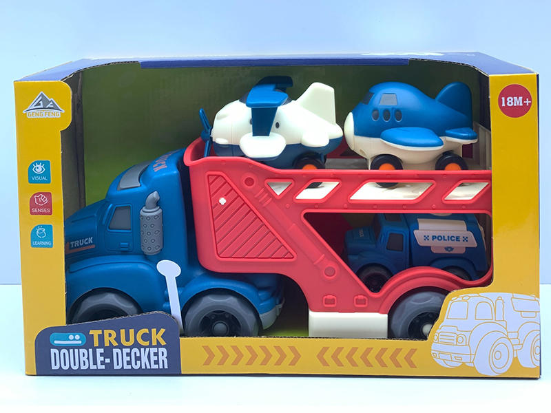 Slide Head Transport Vehicle With Light And Sound+3PCS Slide Vehicle