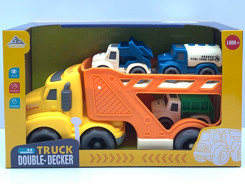 Slide Head Transport Vehicle With Light And Sound+3PCS Slide Vehicle