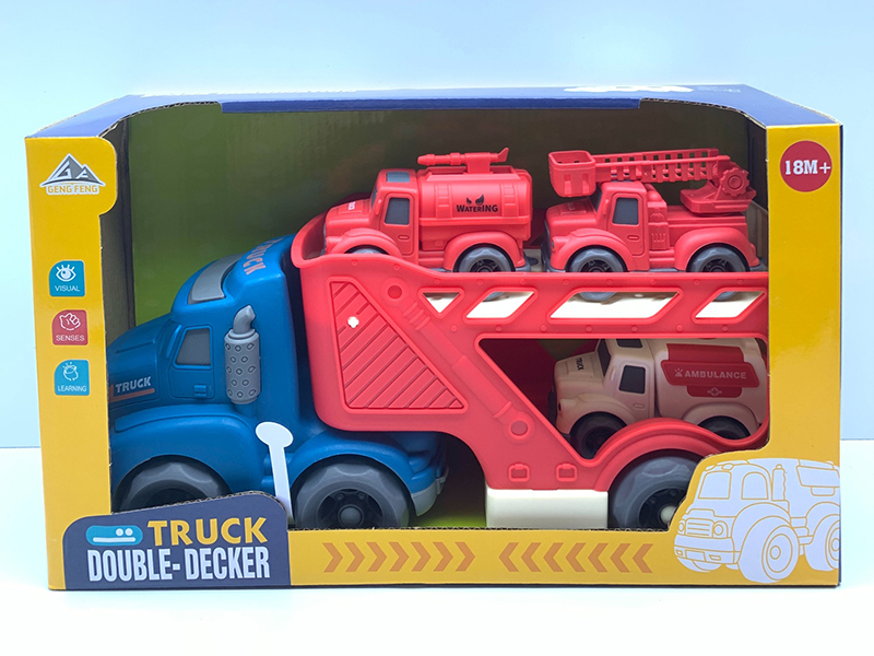 Slide Head Transport Vehicle With Light And Sound+3PCS Slide Vehicle