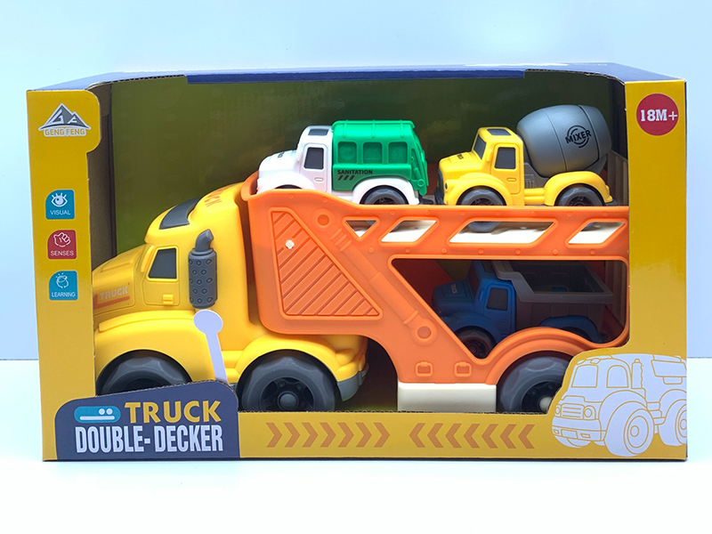 Slide Head Transport Vehicle With Light And Sound+3PCS Slide Vehicle