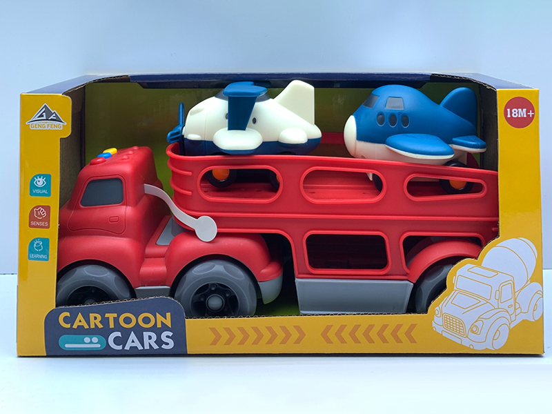 Slide Head Transport Vehicle With Light And Sound+2PCS Slide Planes