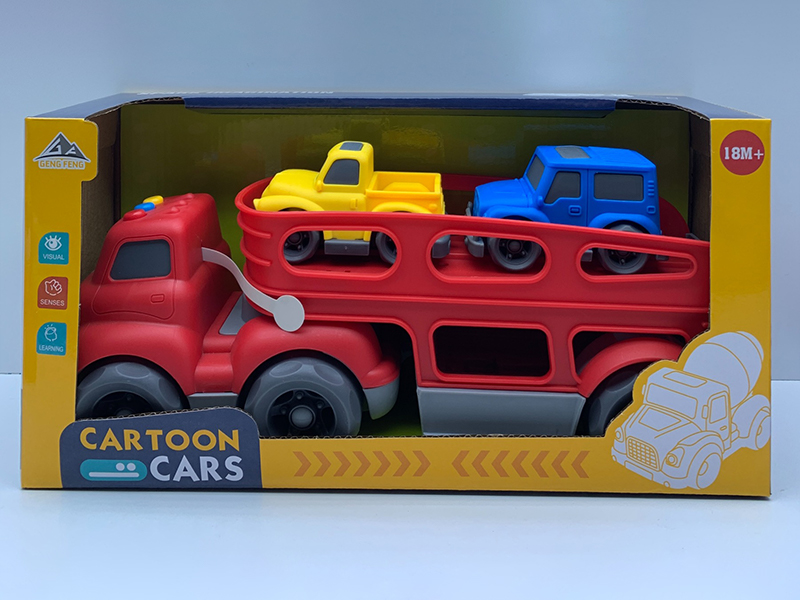 Slide Head Transport Vehicle With Light And Sound+2PCS Slide Vehicle