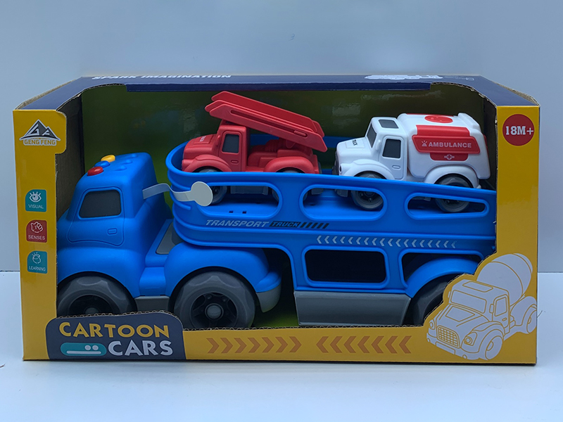 Slide Head Transport Vehicle With Light And Sound+2PCS Slide Vehicle