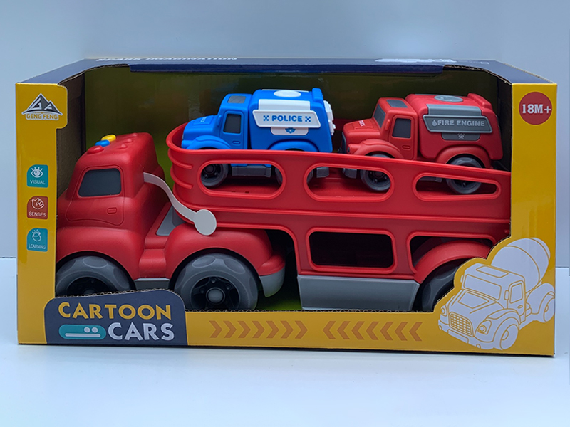 Slide Head Transport Vehicle With Light And Sound+2PCS Slide Vehicle