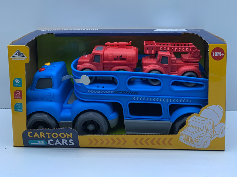 Slide Head Transport Vehicle With Light And Sound+2PCS Slide Vehicle