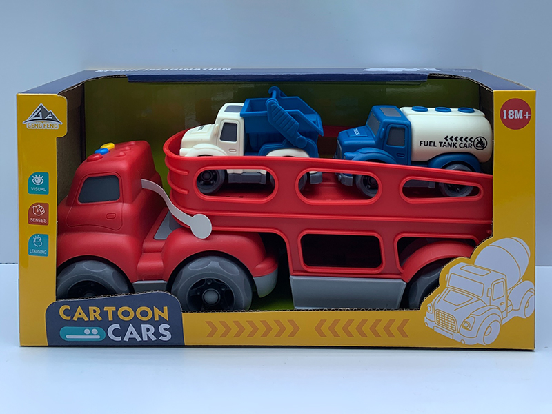 Slide Head Transport Vehicle With Light And Sound+2PCS Slide Vehicle