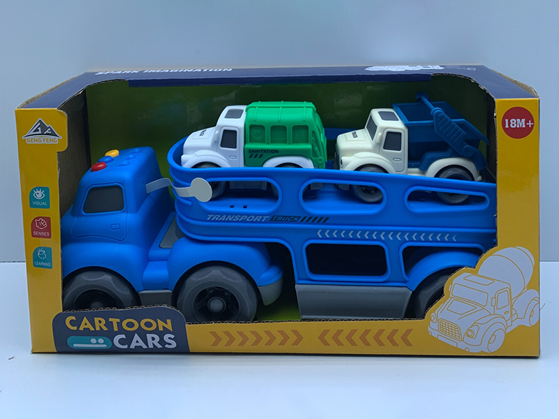 Slide Head Transport Vehicle With Light And Sound+2PCS Slide Vehicle