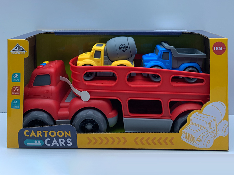 Slide Head Transport Vehicle With Light And Sound+2PCS Slide Vehicle