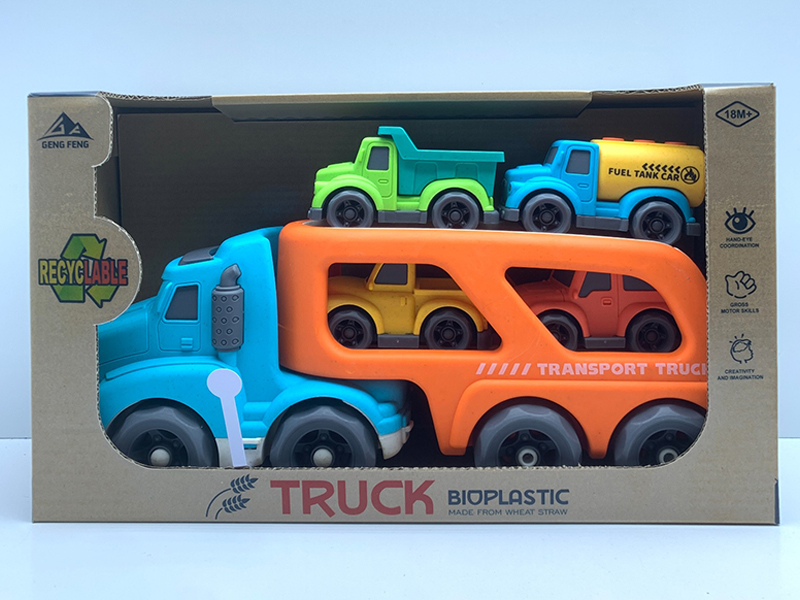 Slide Head Transport Vehicle  With Light And Sound+3PCS Slide Vehicle