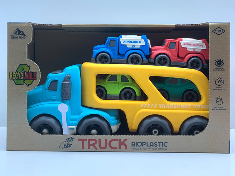 Slide Head Transport Vehicle  With Light And Sound+3PCS Slide Vehicle