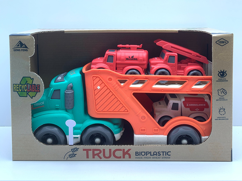 Slide Head Transport Vehicle  With Light And Sound+3PCS Slide Vehicle