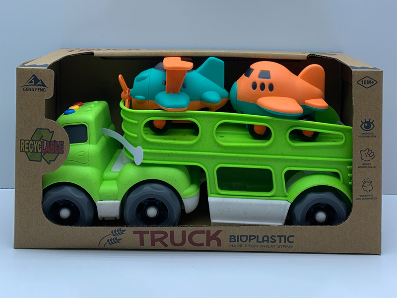 Slide Head Transport Vehicle  With Light And Sound+2PCS Slide Planes