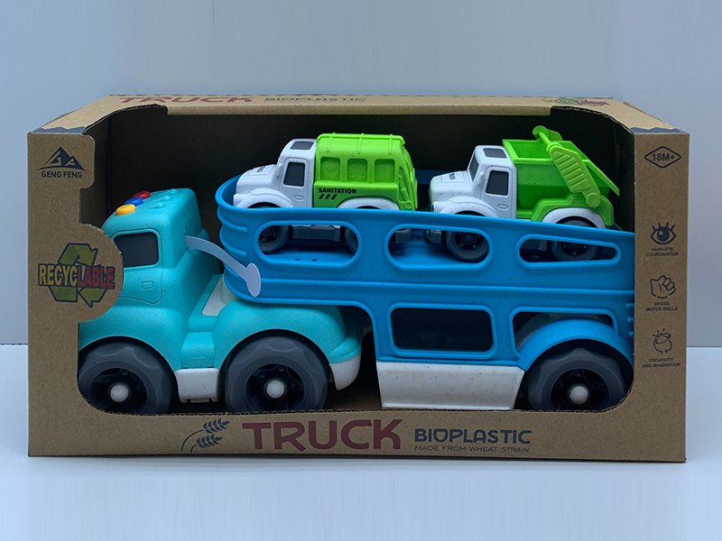 Slide Head Transport Vehicle  With Light And Sound+2PCS Slide Vehicle