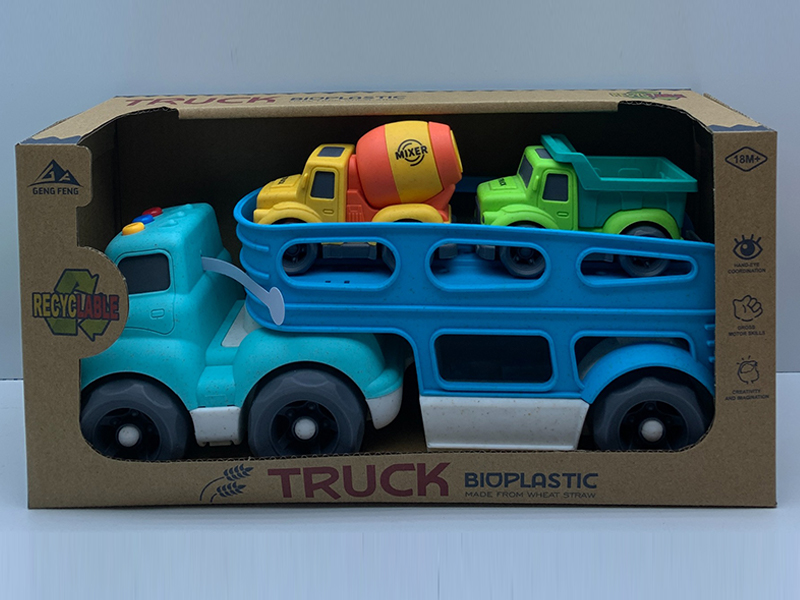 Slide Head Transport Vehicle  With Light And Sound+2PCS Slide Vehicle