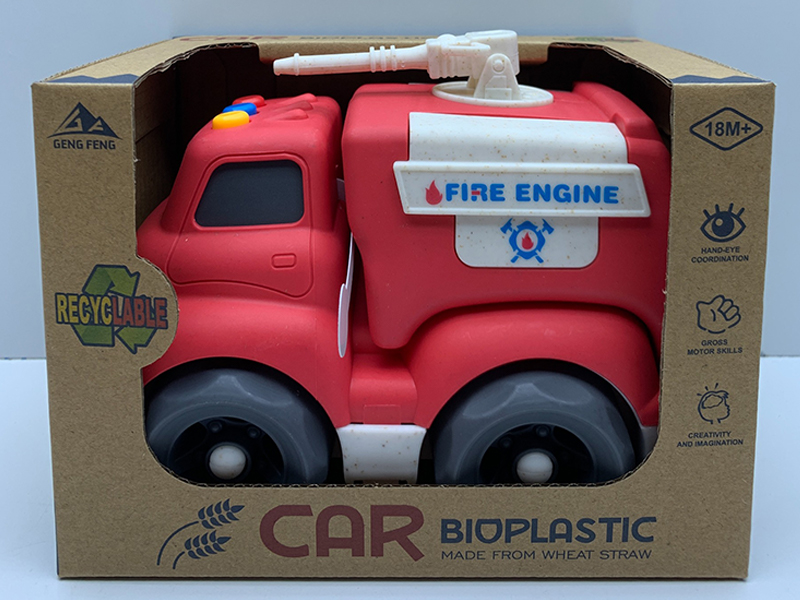 Slide Cartoon Car With Light And Sound（Fire Truck）