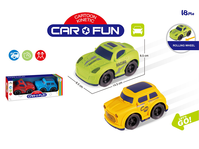 2PCS Friction Cartoon Car（Ferrari Sports Car+Mini  Vehicle）