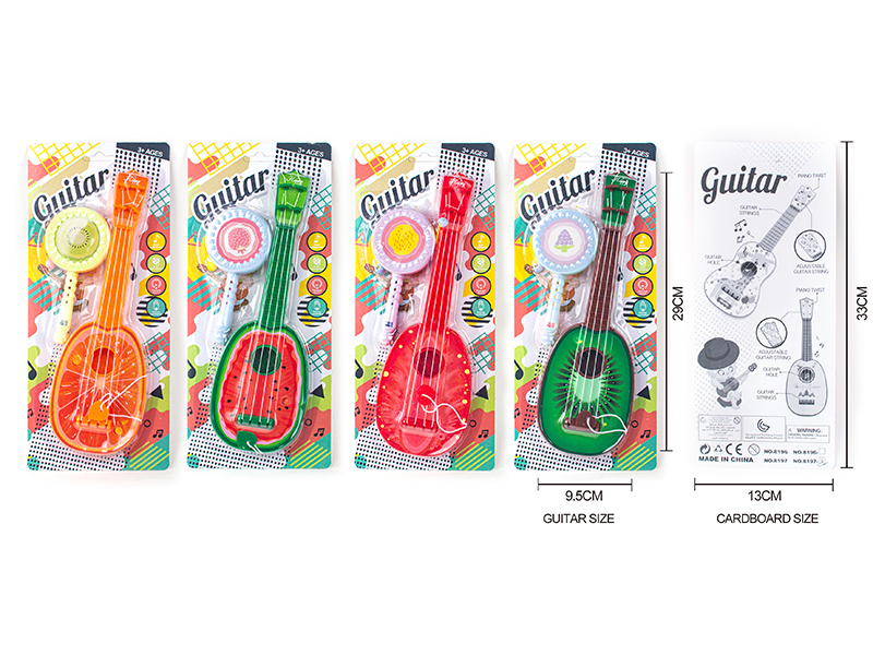 Fruit Pattern Ukulele + Rattle-Drum