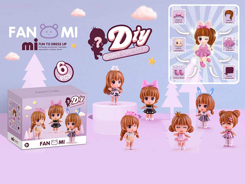 6PCS DIY Shiny Dressup Toy