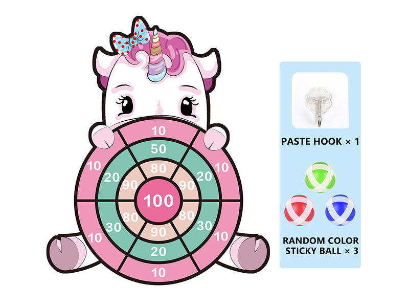 Cartoon Unicorn Velcro Dartboard
