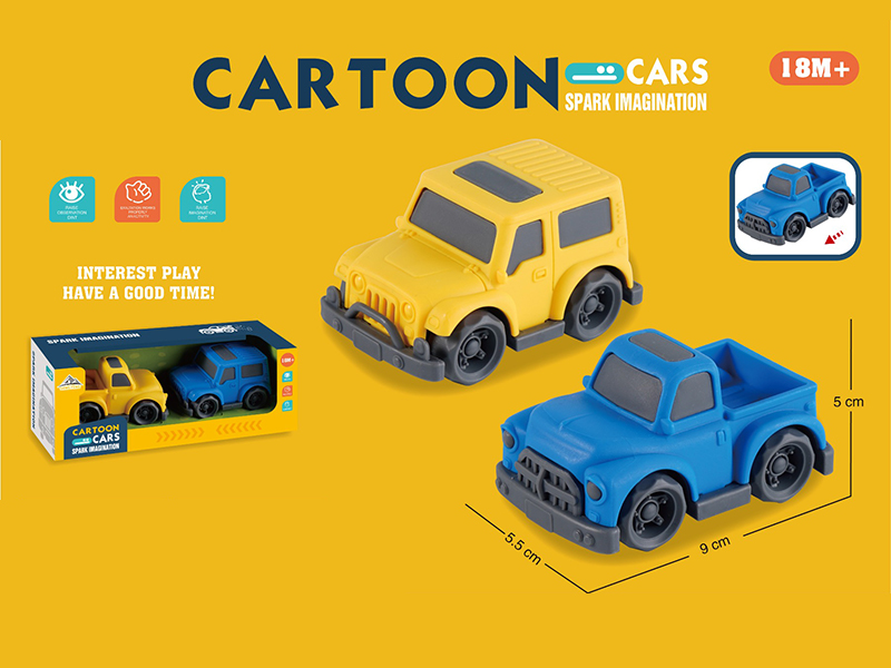 Slide Cartoon Car（Pickup Truck+Jeep）