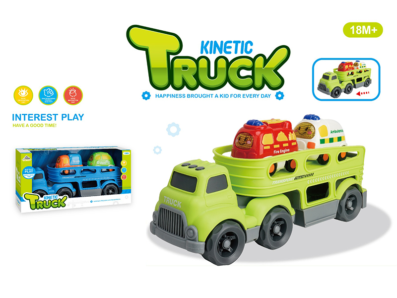 Slide Cartoon Trailer Transport Vehicle+2PCS Slide Cartoon Car