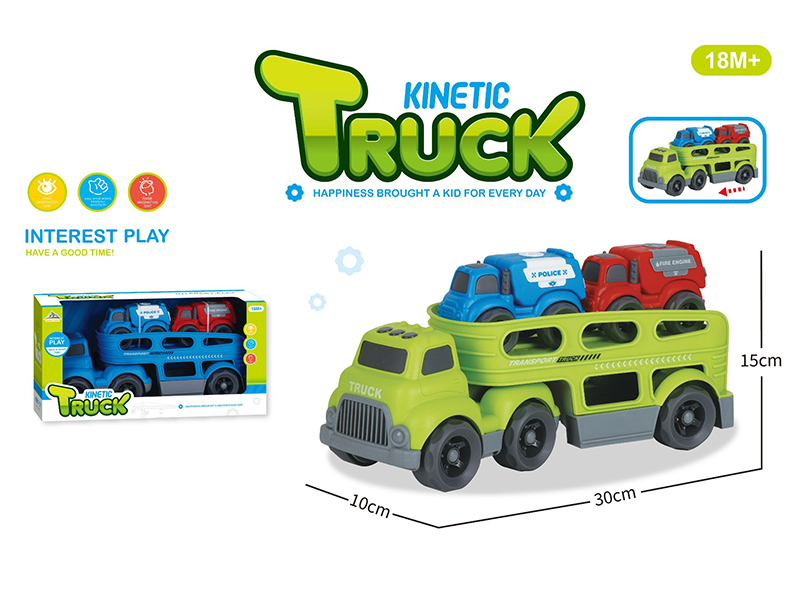 Slide Cartoon Trailer Transport Vehicle+2PCS Slide Cartoon Car