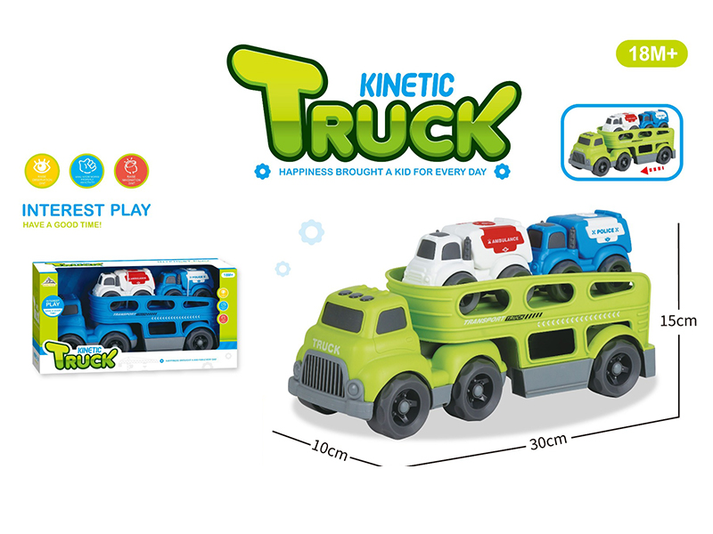 Slide Cartoon Trailer Transport Vehicle+2PCS Slide Cartoon Car