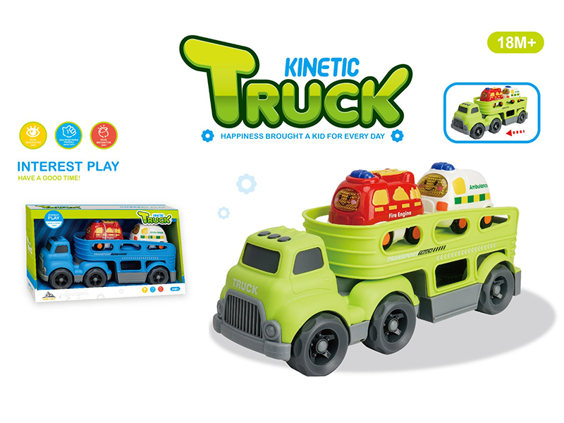 Slide Cartoon Trailer Transport Vehicle+2PCS Slide Cartoon Car