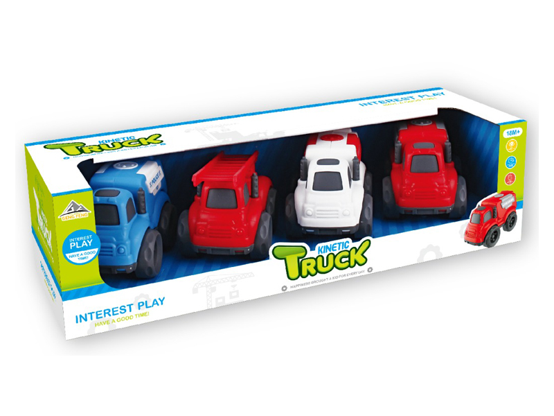 4PCS Friction Cartoon Car