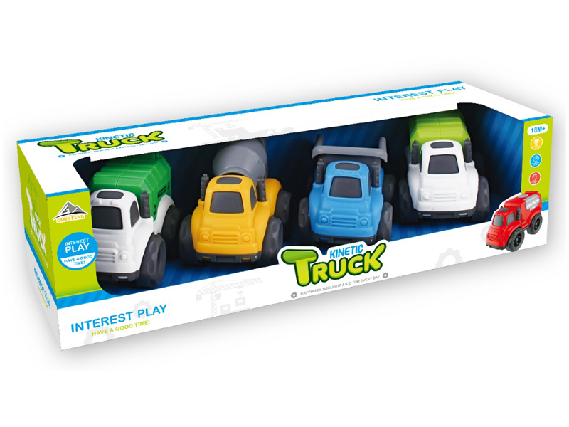 4PCS Friction Cartoon Car