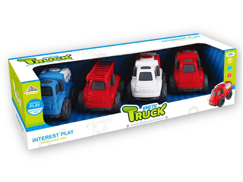 4PCS Friction Cartoon Car