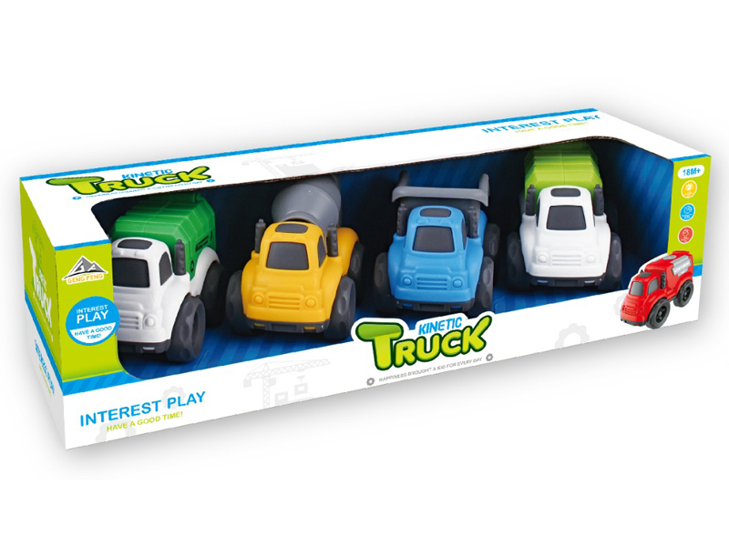 4PCS Friction Cartoon Car