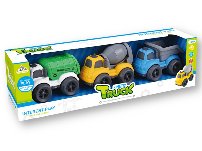 3PCS Friction Cartoon Car