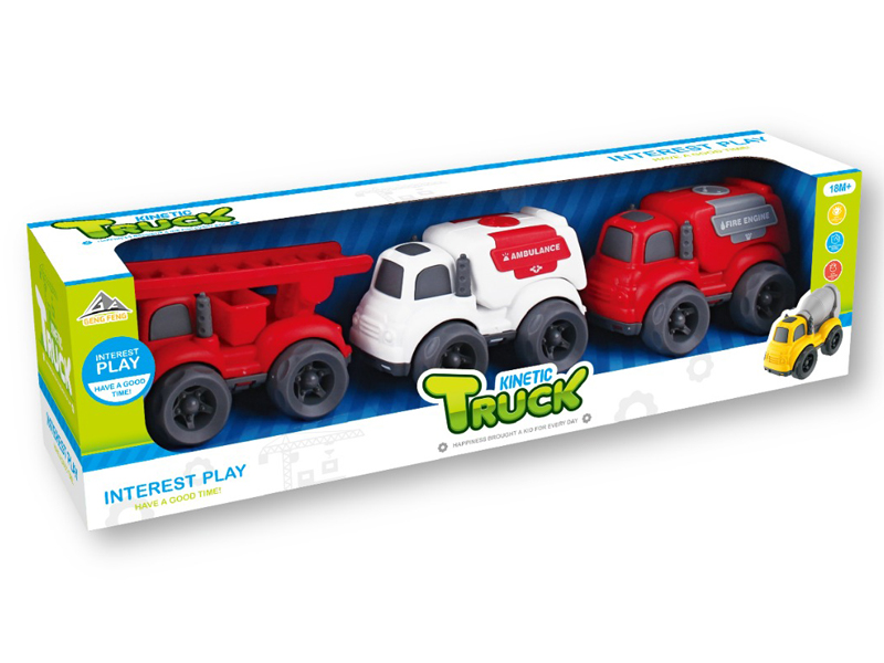 3PCS Friction Cartoon Car