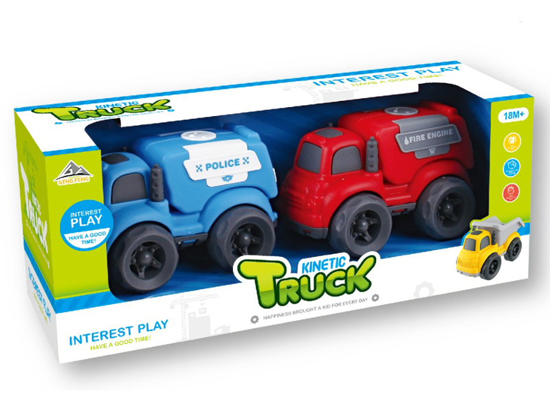 2PCS Friction Cartoon Car