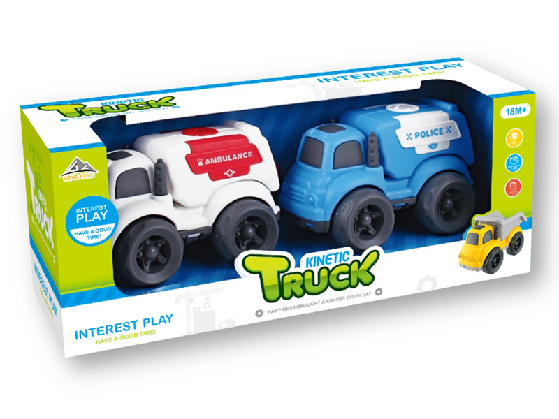 2PCS Friction Cartoon Car