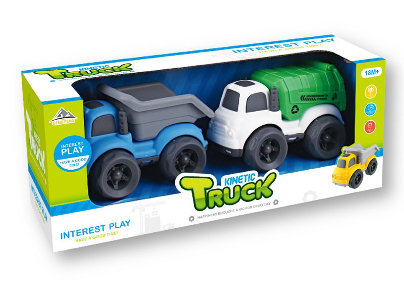 2PCS Friction Cartoon Car