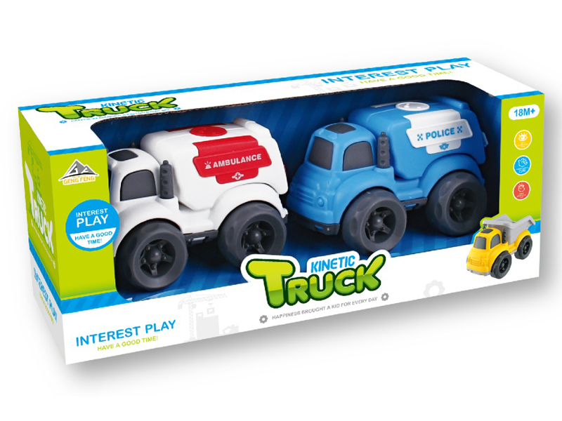 2PCS Friction Cartoon Car