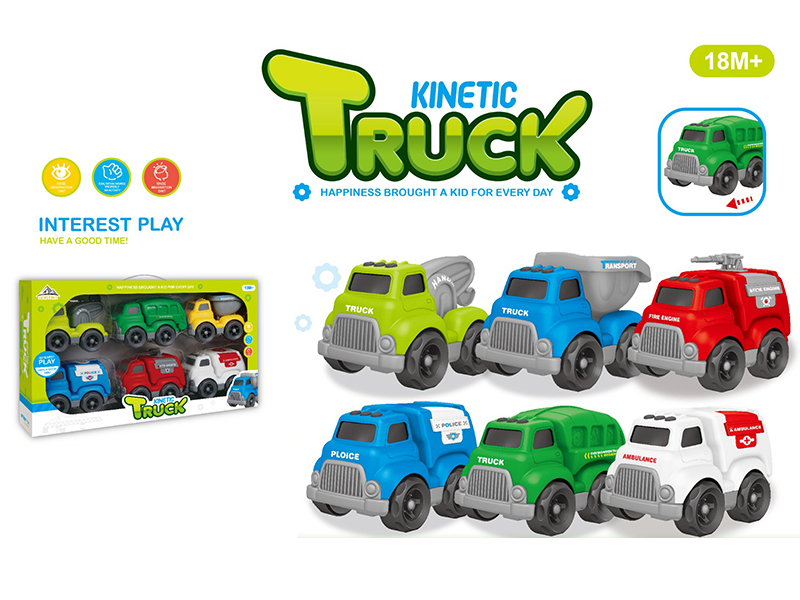 6PCS Slide Urban Engineering Vehicle