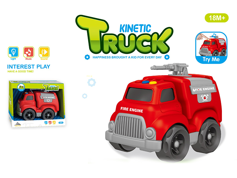 Slide Cartoon Fire Truck With Light And Music