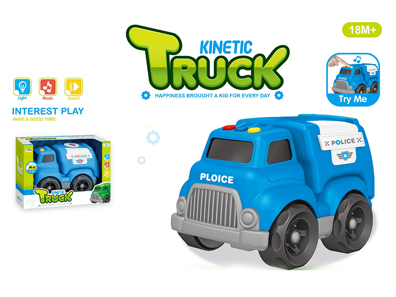 Slide Cartoon Police Car With Light And Music