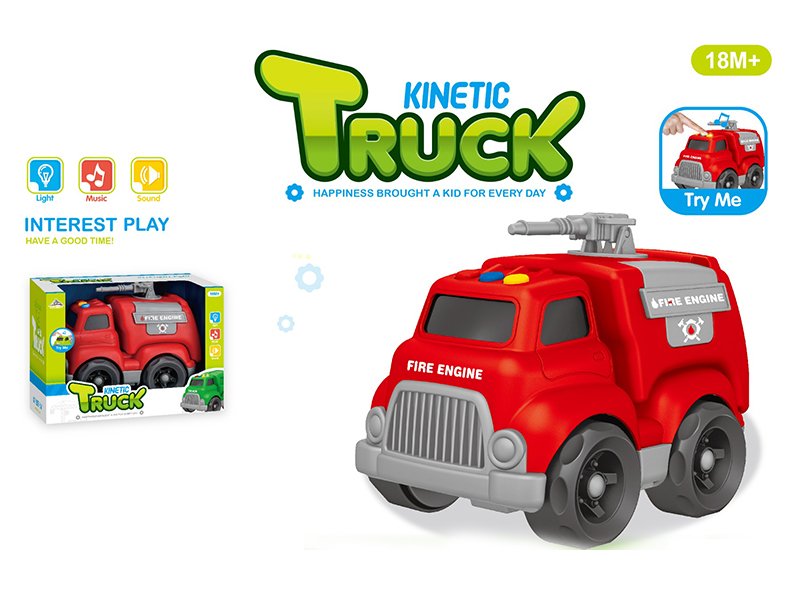 Slide Cartoon Fire Truck With Light And Music