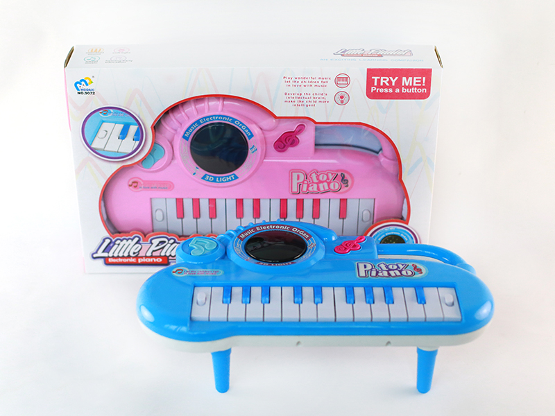 Electronic Organ(Pink/Light Blue)3D Light/Music/With Bracket/22 Keys