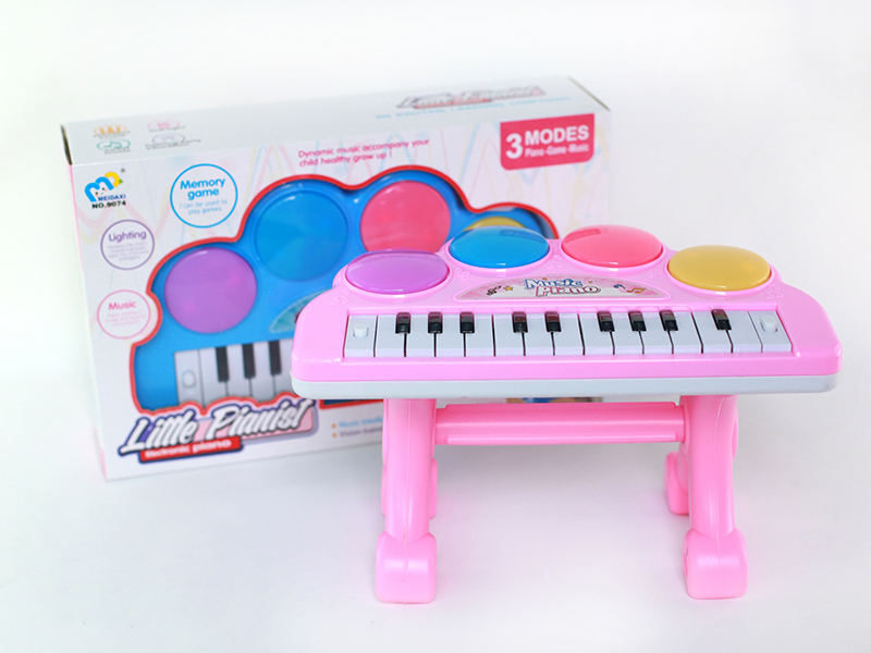Multifunctional Memory Game Electronic Organ(Pink/Light Blue)Light/Music/With Bracket/22 Keys