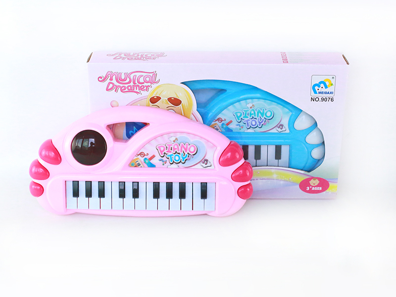 Electronic Organ(Pink/Light Blue)3D Light/Music/22 Keys