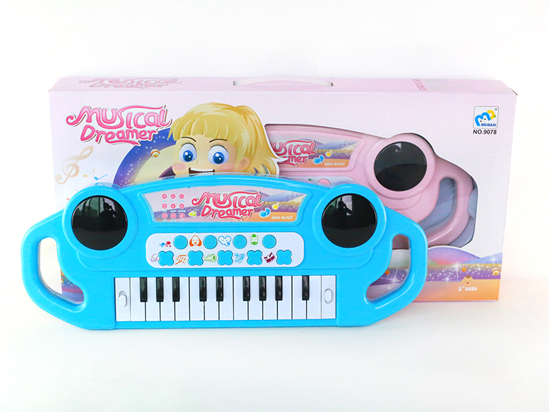 Electronic Organ(Pink/Light Blue)3D Light/Music/Sound/22 Keys