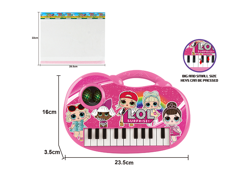 Surprise Doll Electronic Organ(Pink)3D Light/Music/22 Keys