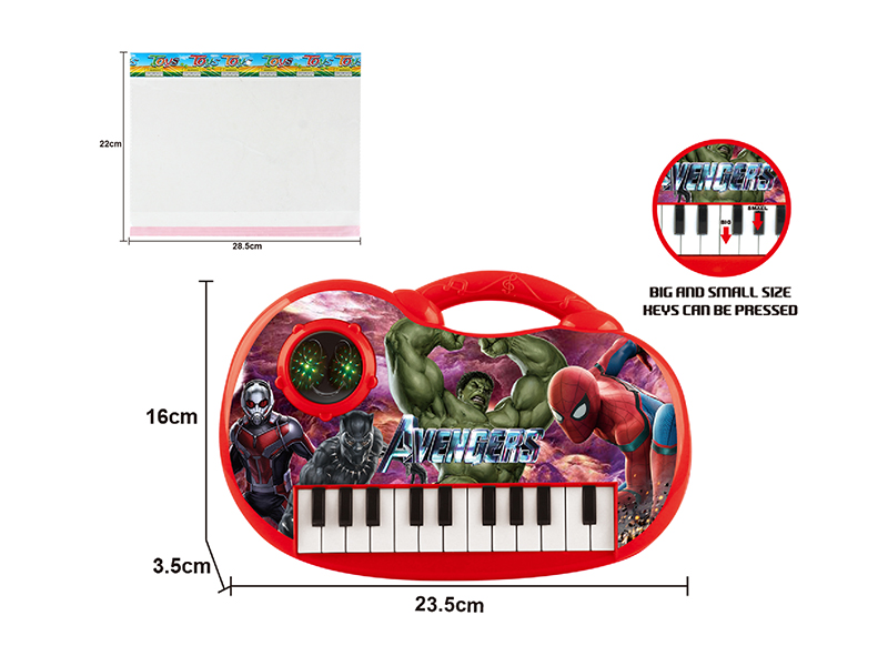 Avengers Assemble Electronic Organ(Red)3D Light/Music/22 Keys