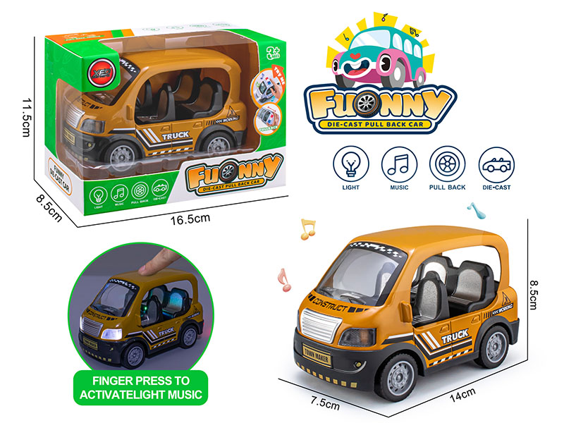 Alloy Q Version Engineering Truck(Light/Music/Pull Back)